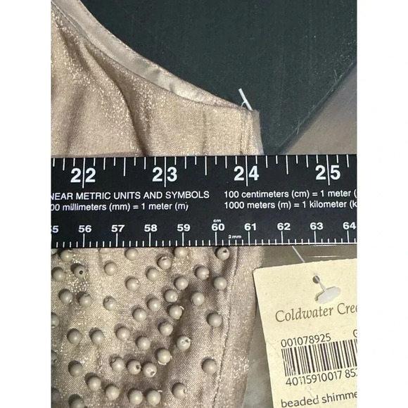 NWT $140 Coldwater Creek Beaded gold Shimmer cocktail Dress Women’s Plus Size 24 - Picture 8 of 9